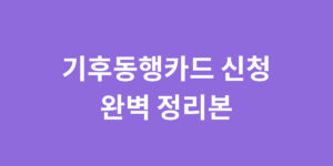 기후동행카드 신청