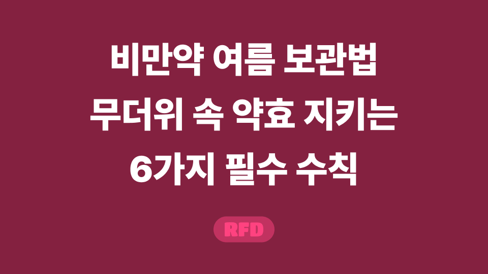 비만약 여름 보관법