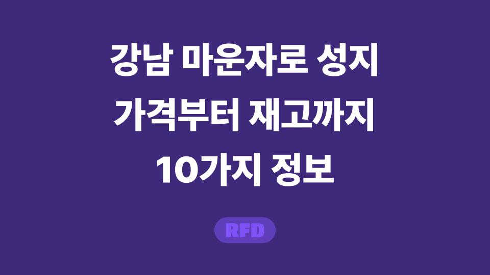 강남 마운자로 성지